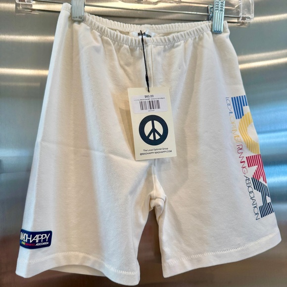 NWT MadHappy Local Optimist Run Club Biker Shorts in Marshmallow / Cream White - Picture 14 of 16